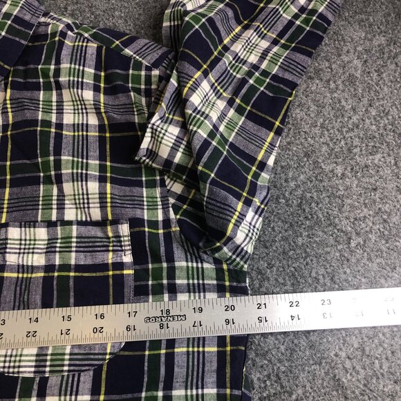 J Crew Shirt Mens Medium Blue Indian Madras Long Sleeve Plaid Button Cotton - Picture 5 of 9